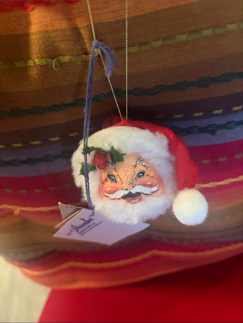 Vintage Annalee 1997 Santa Head Ornament Holly Christmas Elf Face USA NWT